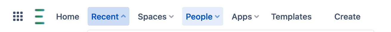 example of Confluence navbar